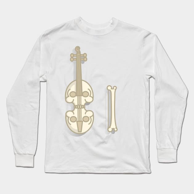 Skull violin Long Sleeve T-Shirt by juliusllopis